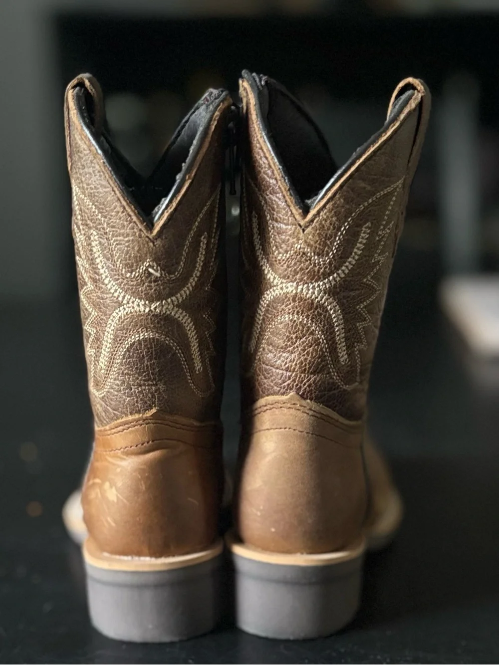 J.B. Dillon Toddler 7.5 Western Cowboy Boots Brown Leather